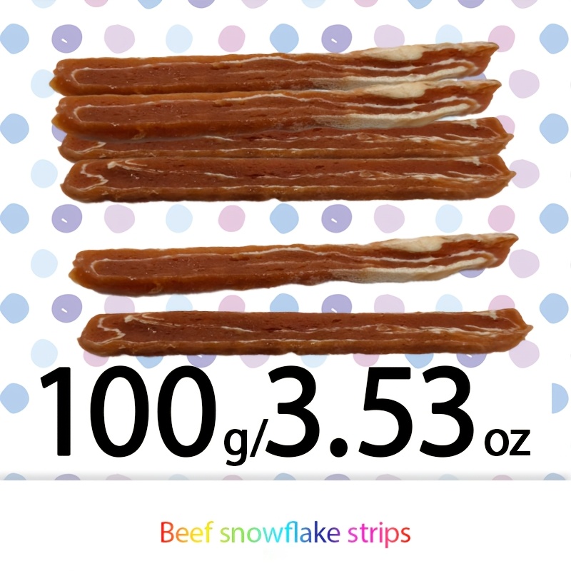 TEMU Beef Snowflake Strips | Hypoallergenic, Grain-free | Easy-to- | High Protein | Suitable For Large, Medium And Small Dogs | Dog Stuff | Dog Treat