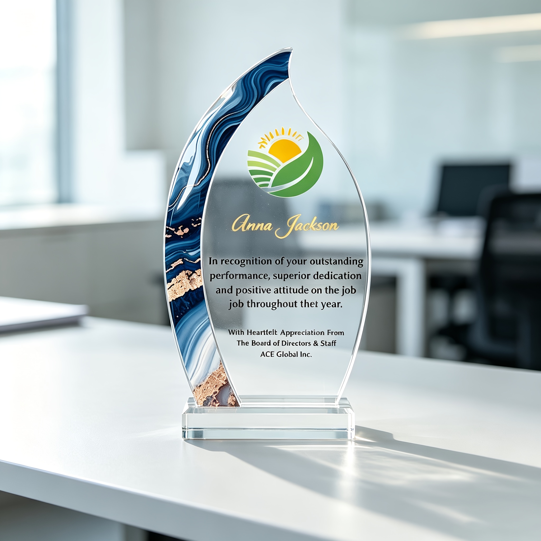 TEMU Plat 2D, Plaque Commémorative Personnalisée Plate 2D en Acrylique Transparent pour Trophée d' de Sportive, Cadeau de Récompense pour Événements