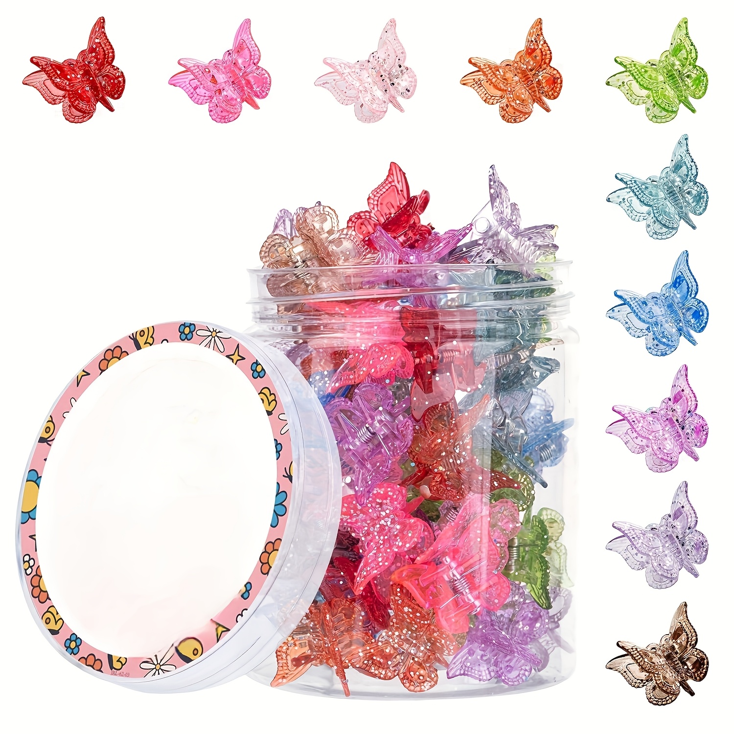 30pcs glitter mini   hair clips sparkling colorful hair accessories for and women 90s 2000s cute small tiny clips 10 colors colors random