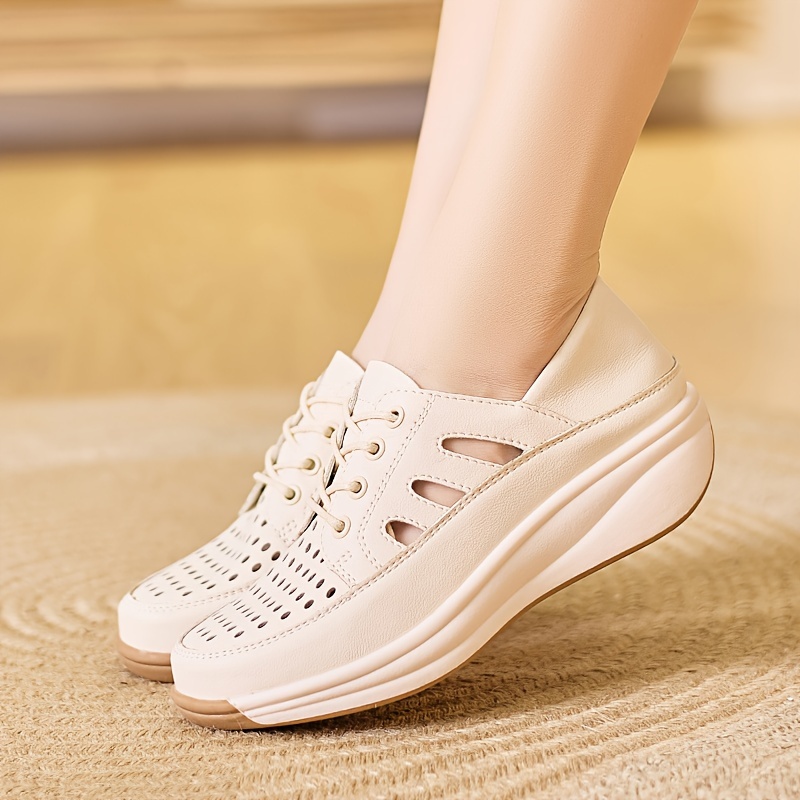 zapatillas casuales color sólido mujeres plataforma detalles 7