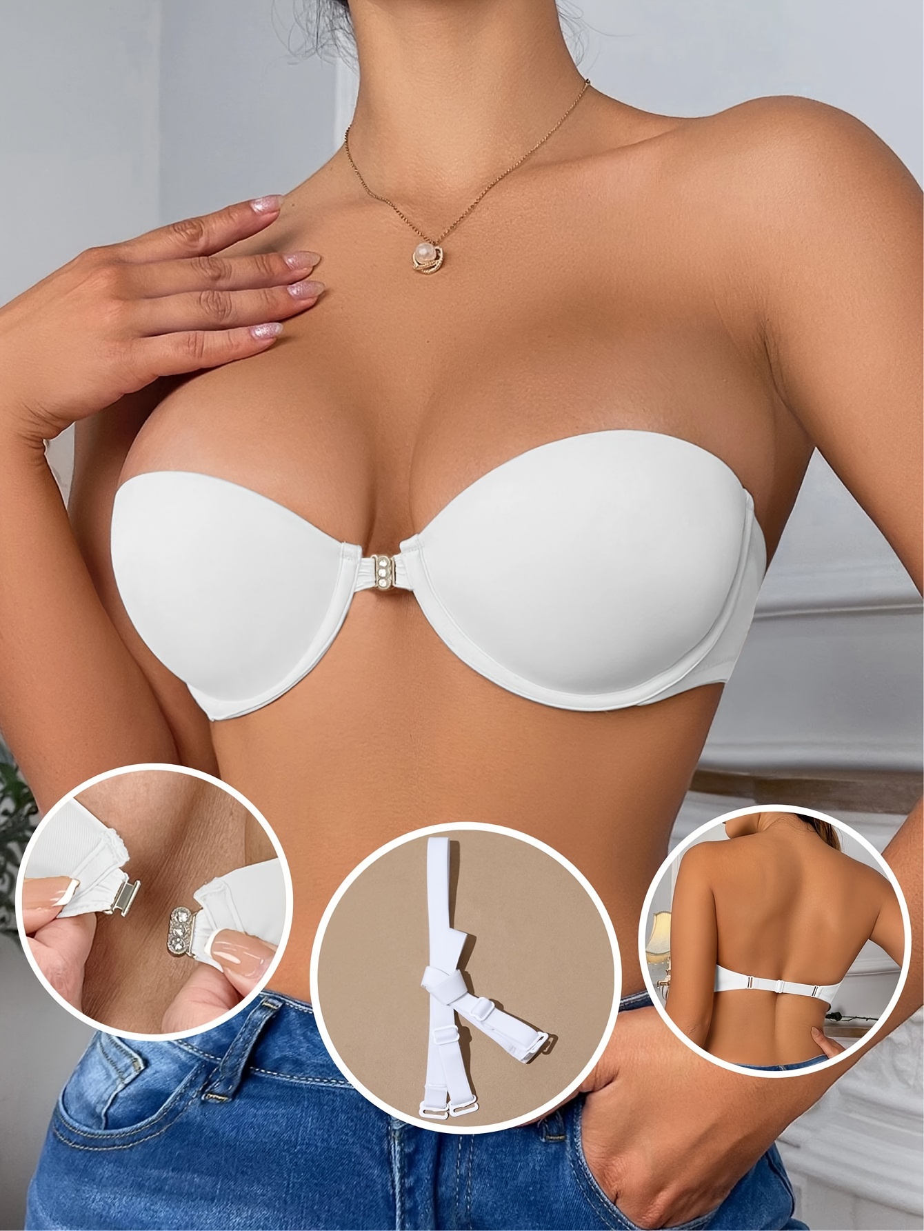 Front Buckle Push Bras Comfy Breathable Full Coverage Bra - Temu