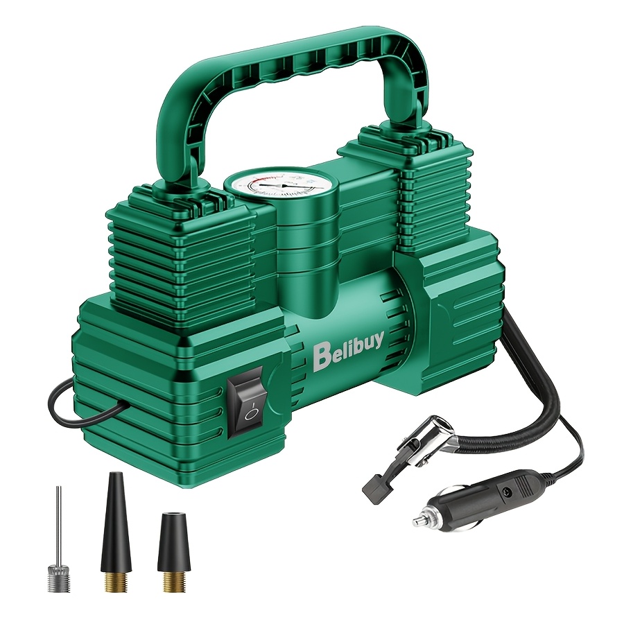 TEMU 12v Portable Tire Air Compressor And Inflator, 250psi, Automatic Digital, With Ergonomic Handle, For Cars, Bicycles, Electric Bikes, Balls, Tire