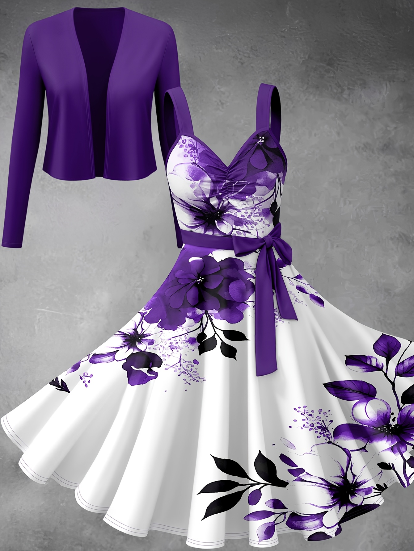 Color: Deep Purple Women’s Fashion Skirt Set Solid Color Simple Long-sleeved Shirt with Waist Hem Long Skirt 2pcs Set Elegant and Graceful