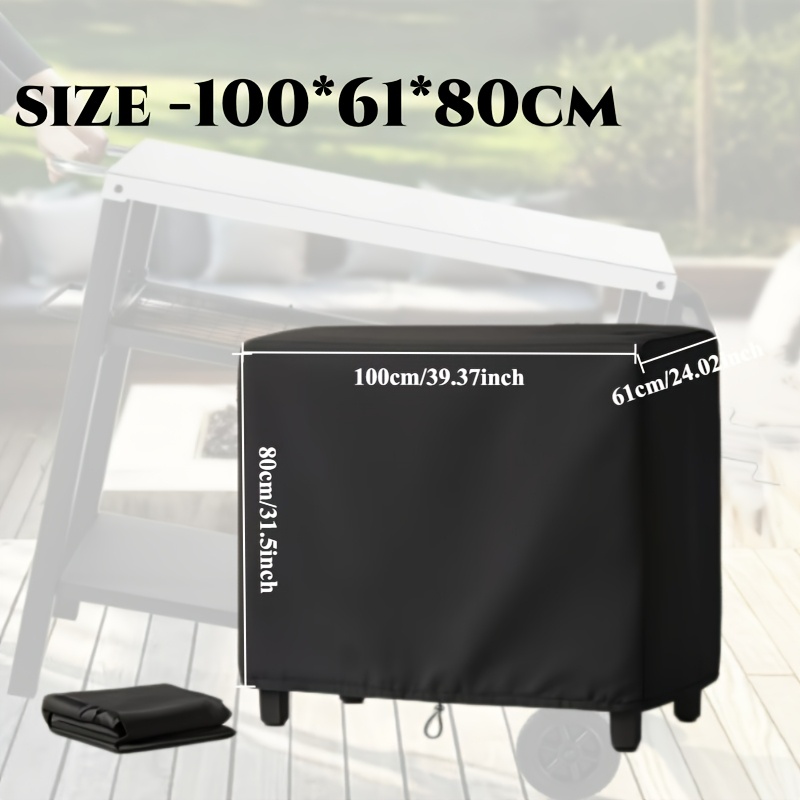 TEMU Oxford Negra, Mesa de Preparación de Alimentos, Carrito de Comedor y para Exteriores, de Trabajo, de Tela Resistente 420D, con Diseño de Cordón
