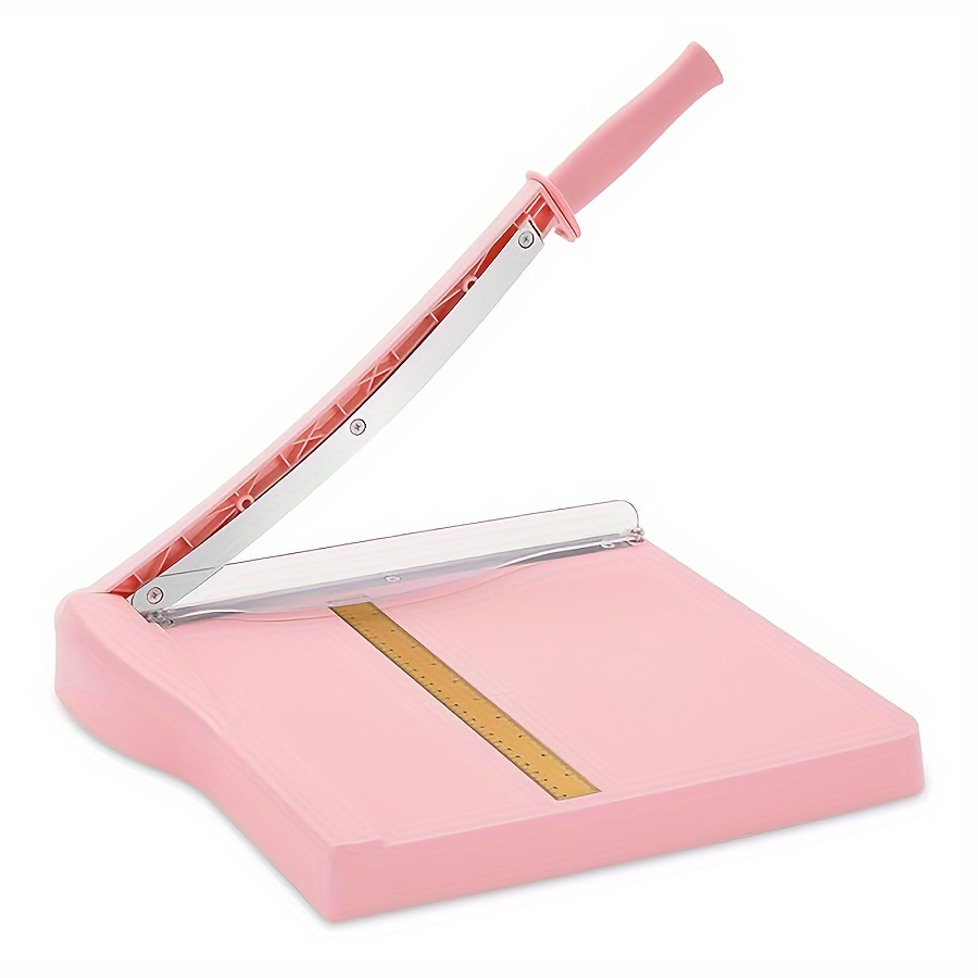 

1pc Pink Paper Cutter With A Safety Guard, A Heavy-duty Paper Trimmer With A Capacity Of 16 Sheets, Used For Cutting Vinyl Crafts And Photos