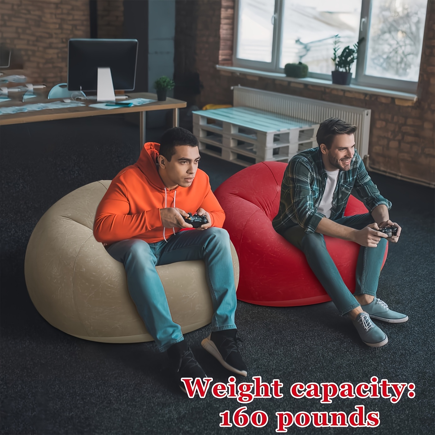 One Large Bean Bag Chair, Inflatable Lounge Chair, Soft And Comfy, Perfect for Outdoor Use, a Relaxed Seating Option, Tatami-Style Chair, Sofa Cover, Lazy Sofa, Round Single Sofa Ideal for Living Rooms, Office Breaks, And Outdoor Picnics Or Camping.