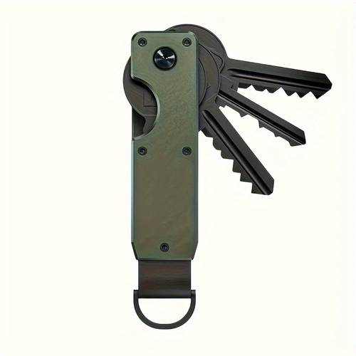 Artikelbild schlanker metall-schlüsselorganizer – kompakter halter für 2-6 schlüssel, stilvolles minimalistisches design, ideal für den täglichen pendelverkehr