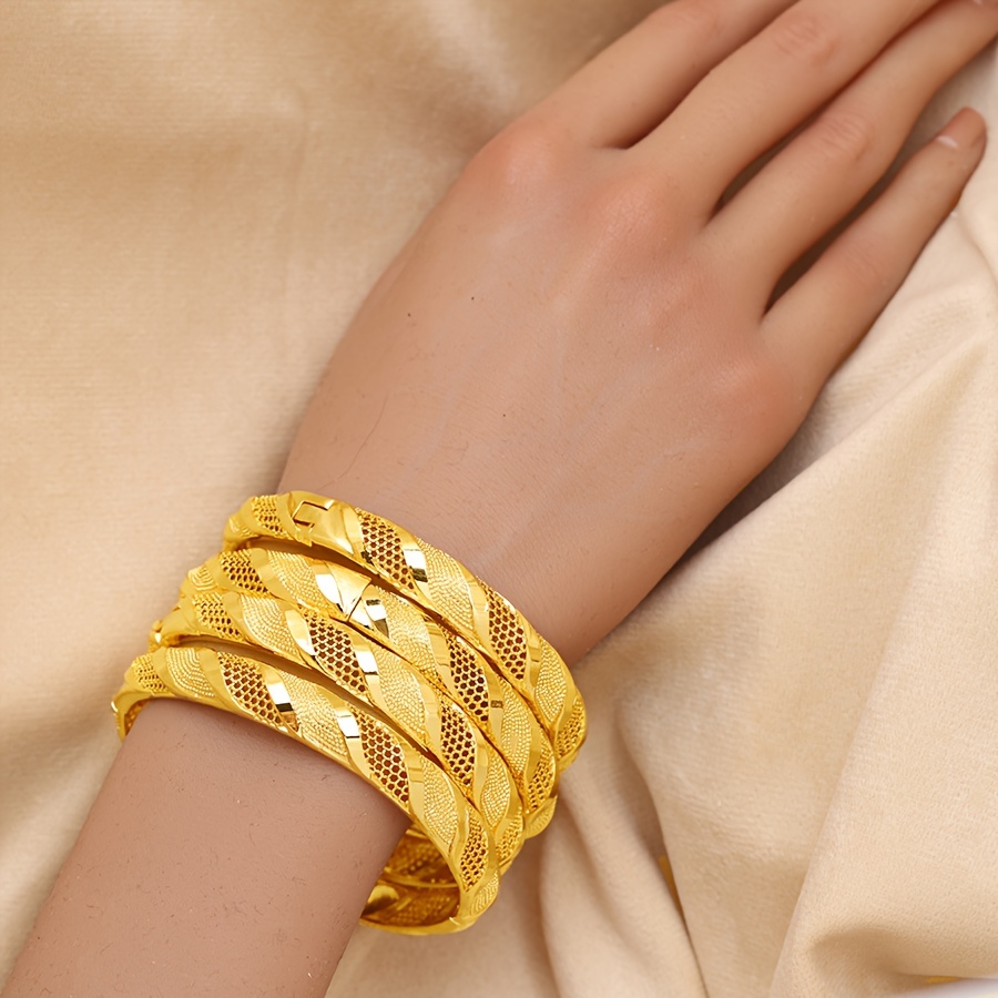 set of 4 elegant   bangles stylish open cuff design for women ideal for weddings and everyday wear Product details 4