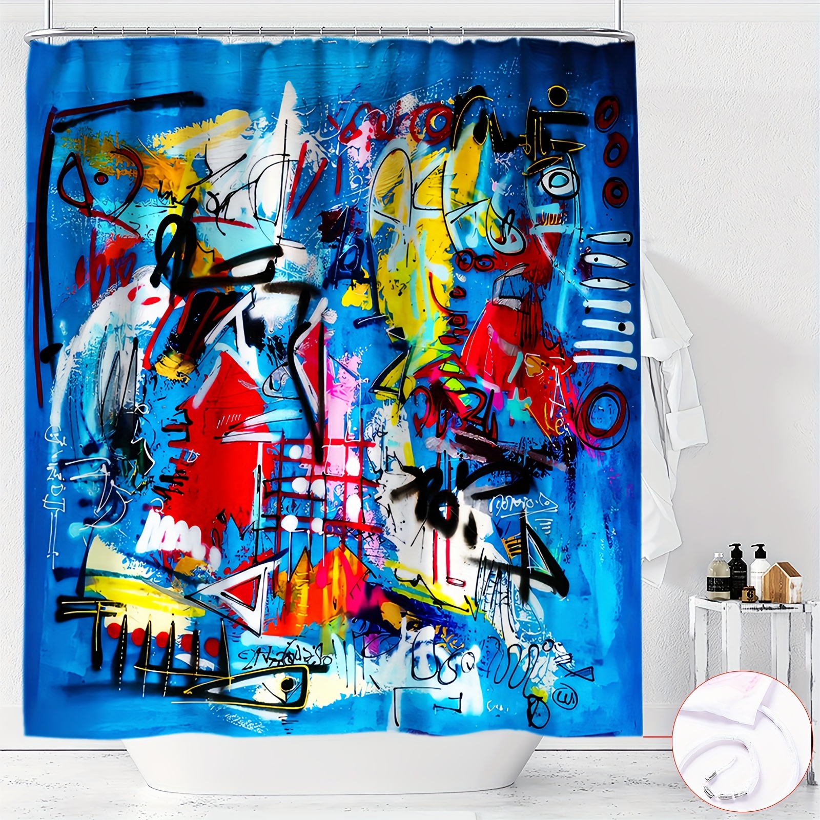 

Ywjhui Abstract Art Shower Curtain: 180cm/70.87in X 180cm/70.87in, Waterproof Polyester, Machine Washable, Seasonal, Artistic Design, Includes Hooks, Perfect For Bathroom Decor