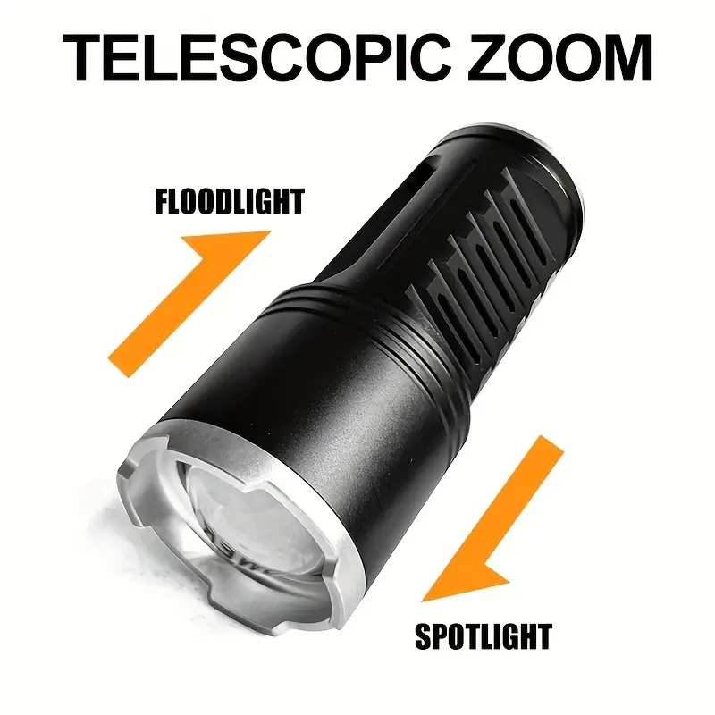 Rechargeable Spotlight, Super Bright LED Flashlight Handheld Spotlight 6000mAh Durable Large Torch Searchlight And Camping Flashlight For Outdoor Running, Hunting, Camping, Hiking details 0