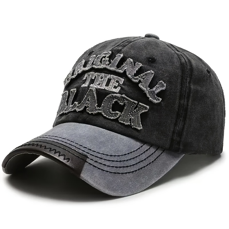 Casquette de baseball unisexe, casquette à lettres « THE BLACK », casquette à visière de style sombre, casquette à bord incurvé polyvalente pour sports de plein air, rassemblements et fêtes, taille réglable, fait un excellent cadeau Casquette de baseball unisexe, casquette à lettres « THE BLACK », casquette à visière de style sombre, casquette à bord incurvé polyvalente pour sports de plein air, rassemblements et fêtes, taille réglable, fait un excellent cadeau