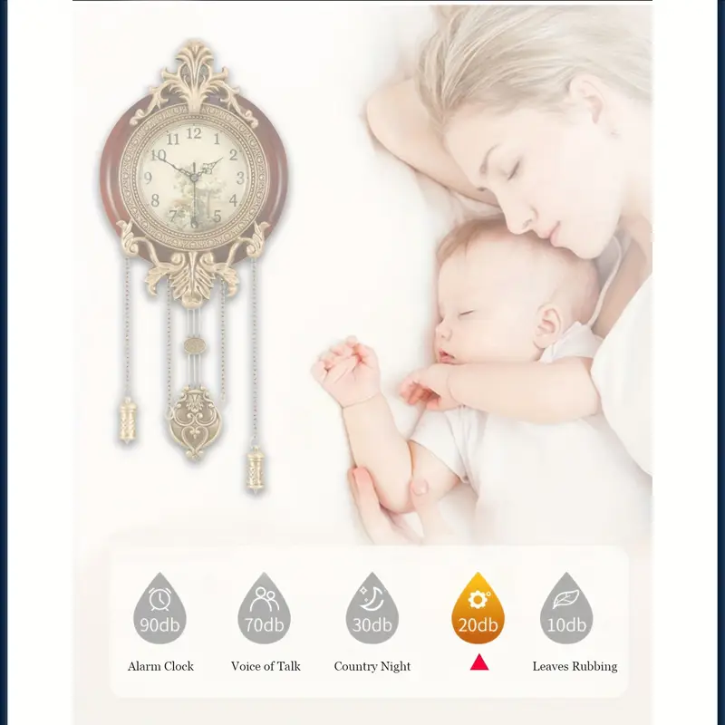real with pendulum by battery operated clock for living room decor retro vintage style decorative improted mechanism silent scanning hands watch details 7