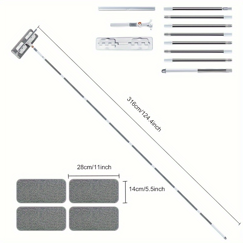 TEMU 2-in-1 Extendable Window Squeegee Set 124