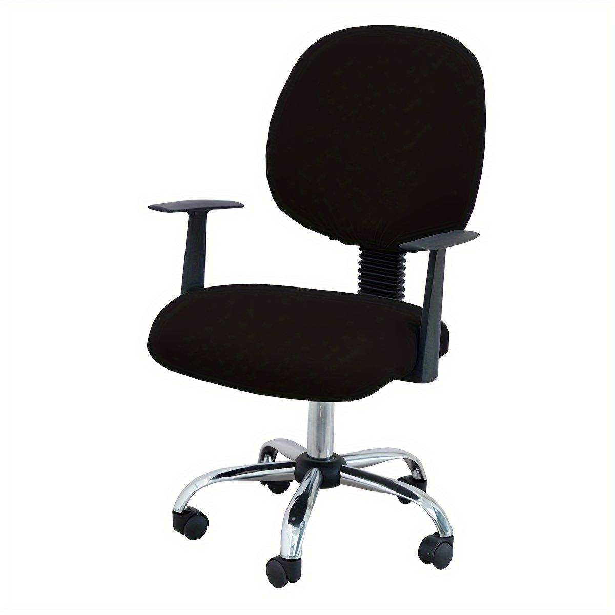 2pcs/set Fiber Fabric Solid Color Stretch Split Office Chair Cover For Study, Office, Home Decor, And Chair Protection