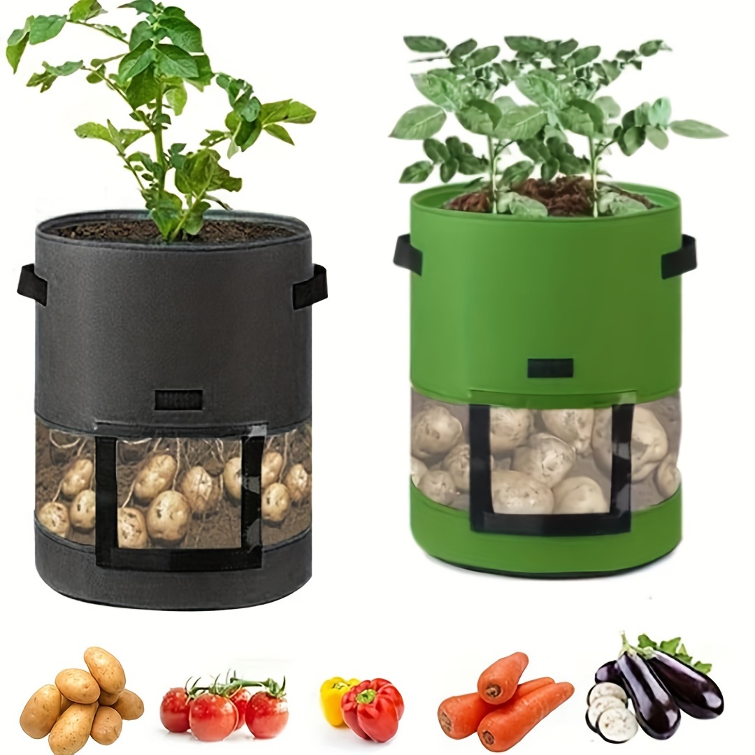 

1/2pcs, Translucent Plantingbag Process, Capacity Grow Delicious Potatoes, Onions, Carrots, And More With This Durable, Planting Bag For Observation Of Planting Process