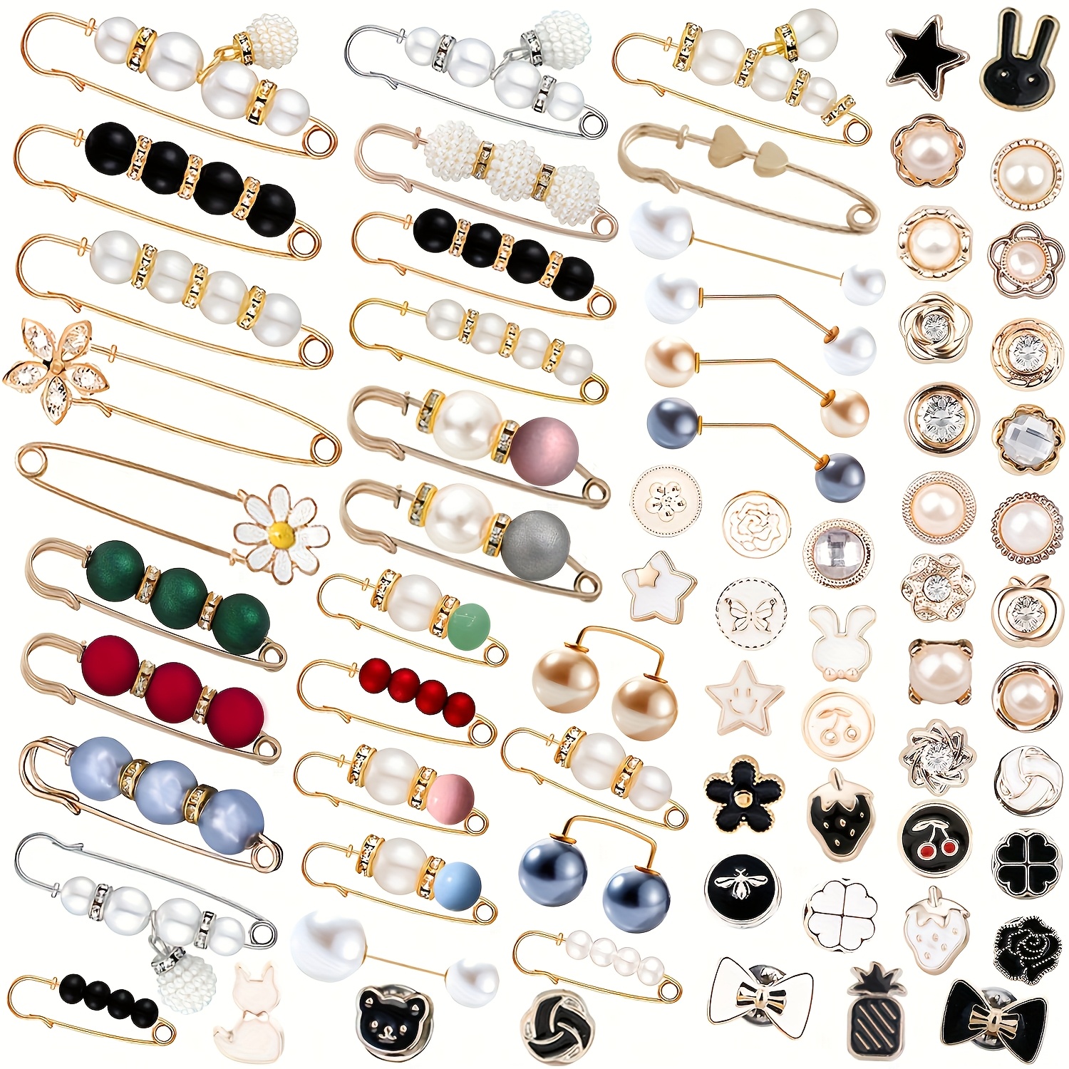 

70pcs Ensemble De Épingles Broches De Mode, Couleurs Assorties, Broches De Épingles De Sécurité Pour Chaussettes, Ajusteurs De Taille, Décoration De Vêtements Et Robes, Accessoires De Mode Pour Femmes