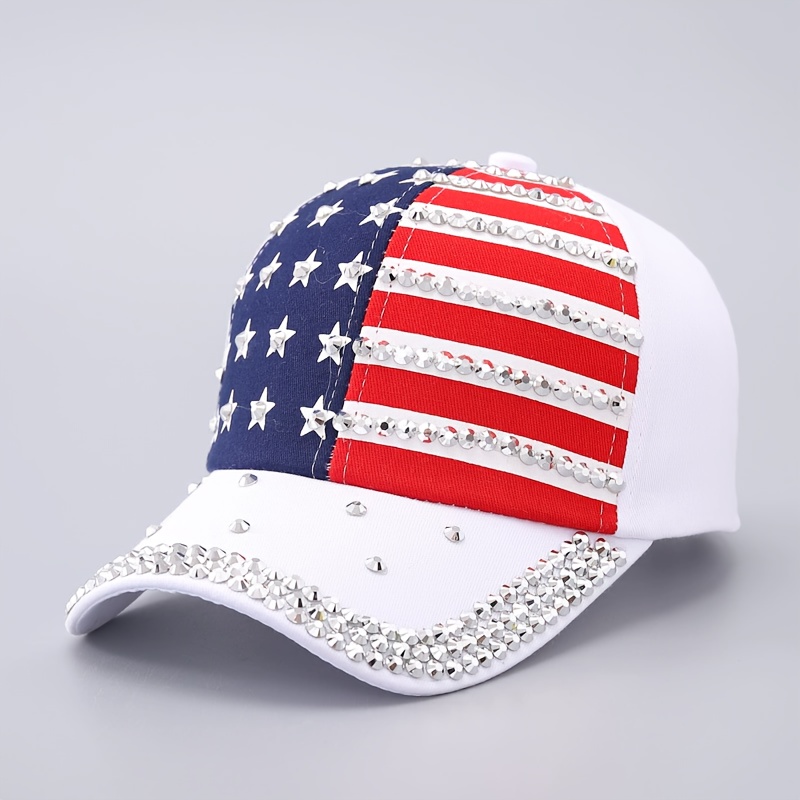 Fashionable Women's Baseball With Rhinestones, Trendy Duckbill Hat For Day Commemorative Events, A Gift For , Stylish And Casual Streetwear Hat For Women