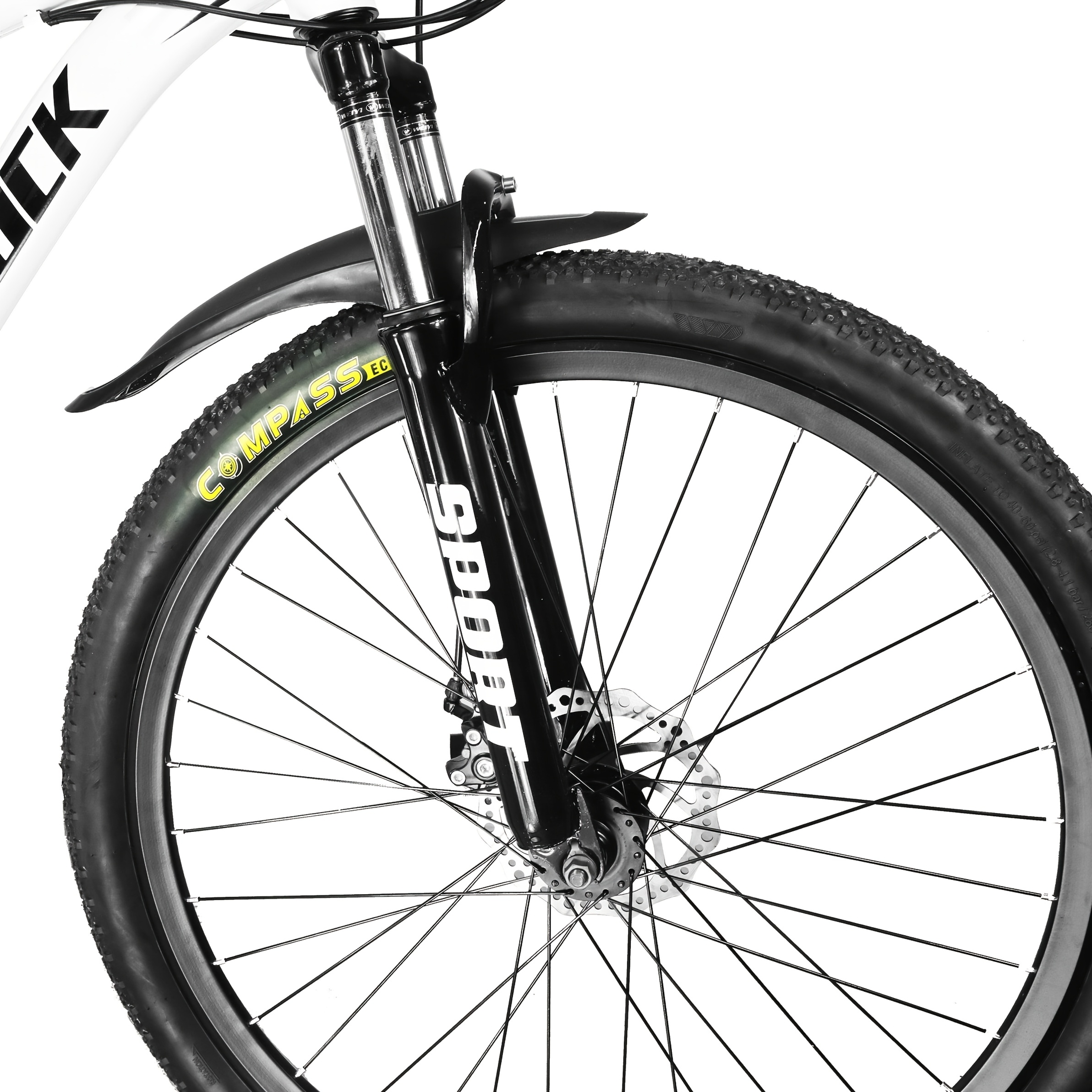 Lauxjack Classic White Mountain Bike - 26 & 69.85 cm, 21-Speed, Adjustable with Front & Rear Disc Brakes,, Aluminum Alloy Wheels, Full Suspension, Includes Mudguards - Ideal for Men & Women, Allterrain Cycling| Bicycle|Aluminum Alloy Bike