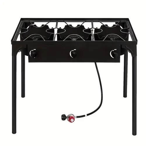 high pressure 3 burner propane camping stove with detachable legs outdoor cooking patio parties tailgates 225 000 btu