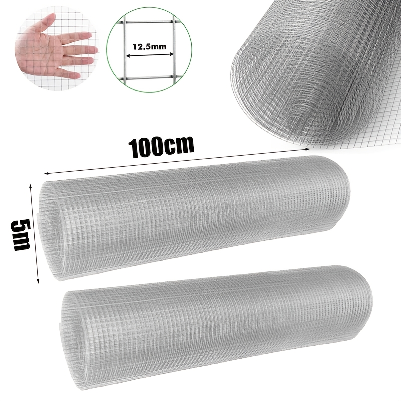 Image of 2rolls 100cm X 500cm Galvanized Steel Wire Welded Mesh, Metal Garden Fence, Hardware Cloth For Chicken Coop, Rabbit Cage, Garden Fence, , Home And Garden Decoration