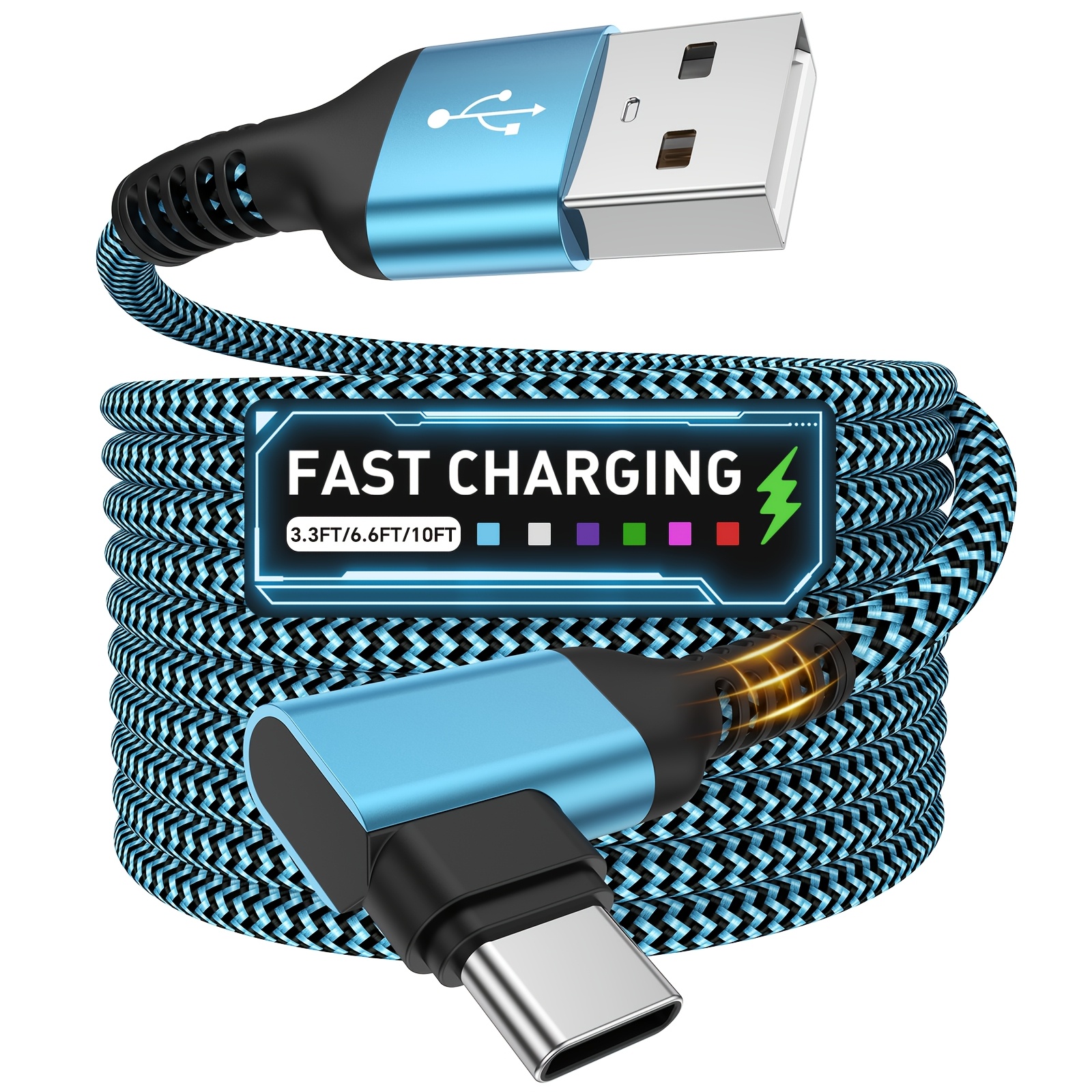 right angle fast charging cable durable 90 nylon braided usb type c for iphone 15 16 17 series mobile phone charging for samsung xiaomi computers tablets etc ipad universal   between mobile phones and power banks pd