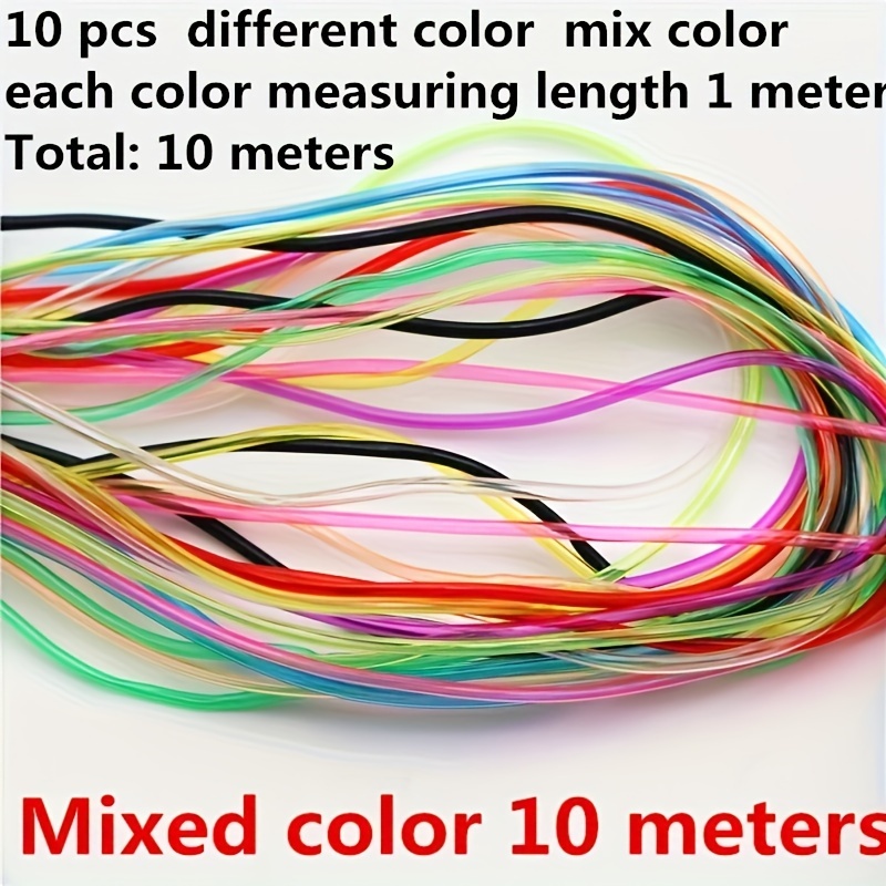10 Meters Transparent 2mm Mixed Color Hollow Tubing Cord Plastic Rope Cover Memory Wire Novelty Handicrafts Jewelry Additions