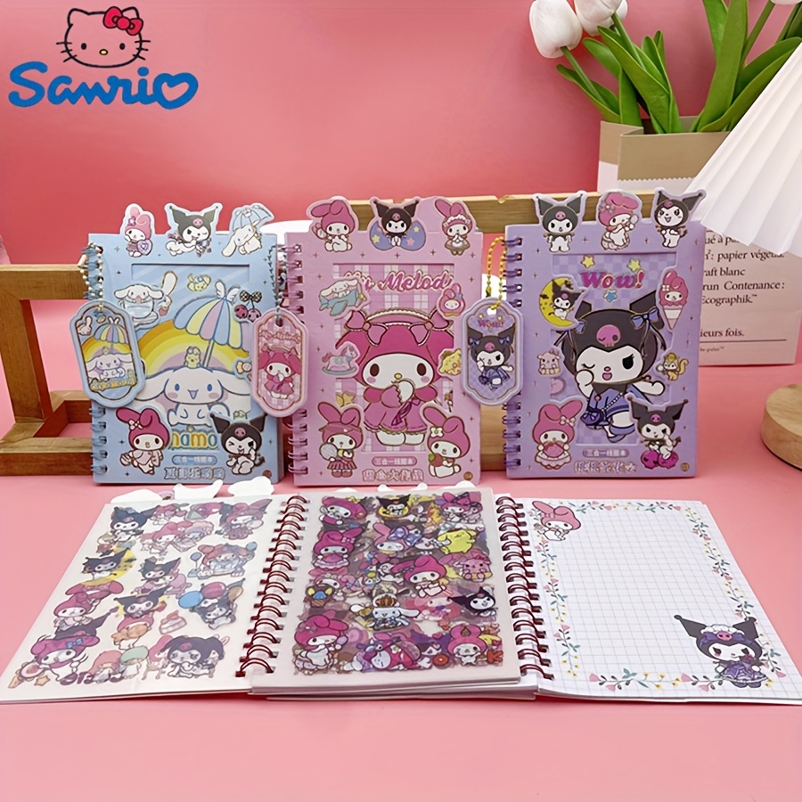 

Sanrio Kuromi & Melody Cinnamoroll Sticker Set - Diy Journal Kit With Coil Notebook, 3 In1 Craft Paper & Charms Design- Ideal Gift For Teens And Adults, Valentine's Day Gifts, Diy Phone Case Sticker