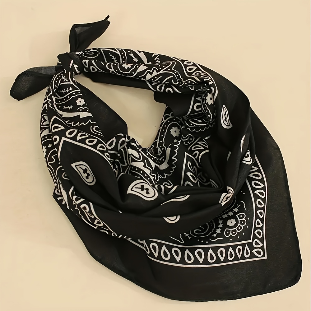 Foulard En Soie Noire Femme - Carré Satiné - Polyvalent Bandeau, Tour De Cou, Accessoire Sac - Tendance élégante