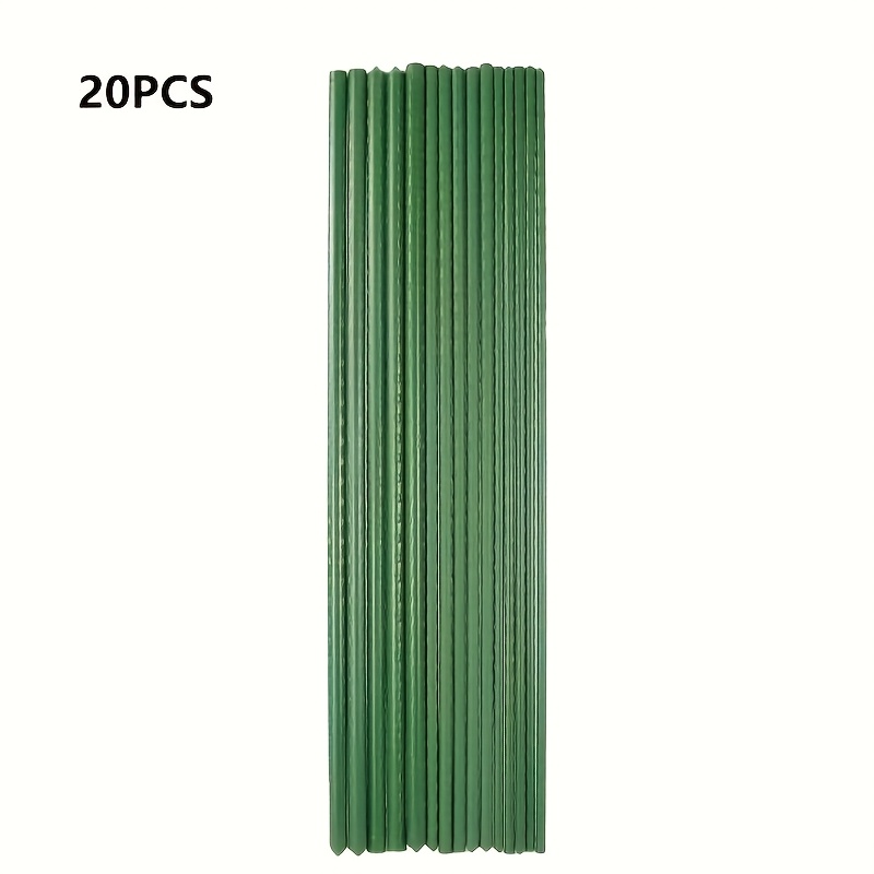 TEMU 20pcs Climbing Vegetable And Fruit Support Stakes - 2 Lengths, Durable Green Cylindrical Garden Stakes For Tomatoes, , Beans - Non-slip Base,
