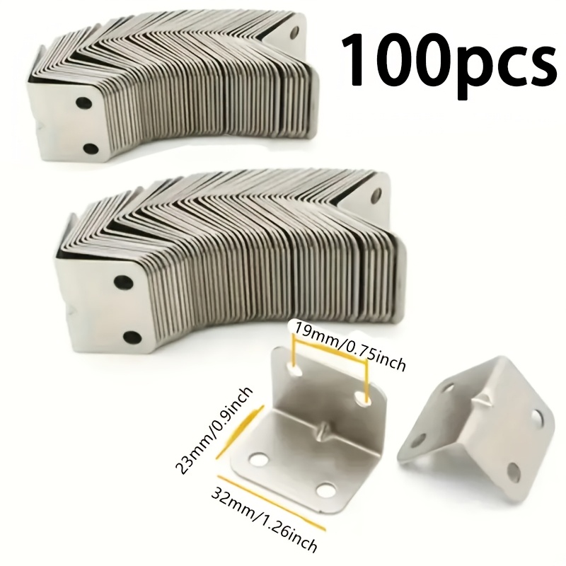 TEMU 50/100pcs Codice 90 Gradi Connettore per Mobili a Forma di L, Fissaggio con 4 , per Armadi, Tavoli, Sedie e - Grande Quantit� di Ferramenta per