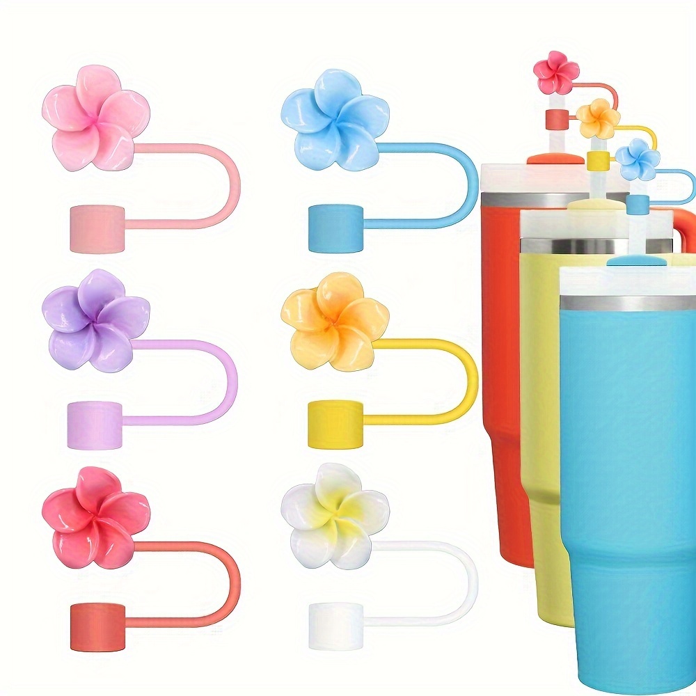 

6pcs Silicone Straw Covers - Reusable & Cute Tips For 30&40oz Tumblers, Parties