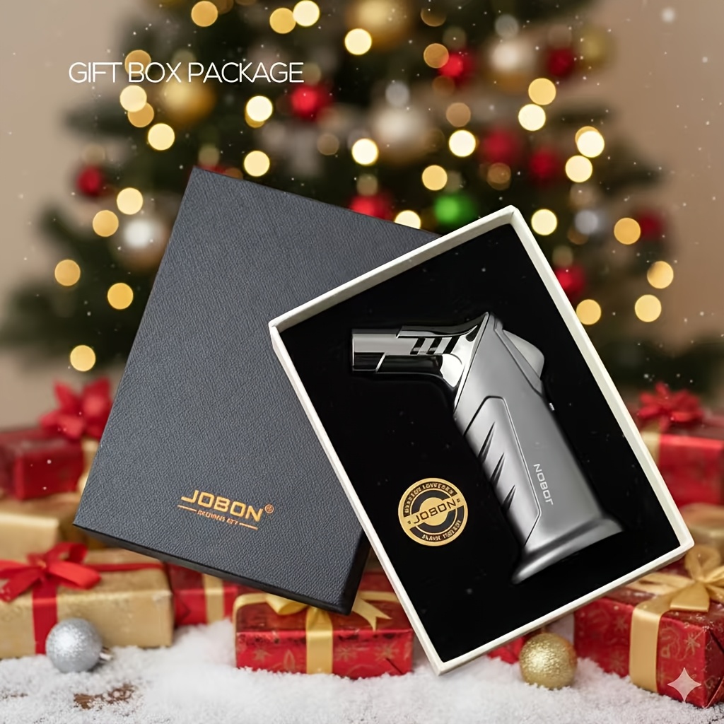 TEMU Christmas 2500&deg;f Butane Gift Set Refillable, Safety Lock Adjustable Flame, Ideal For Outdoor Camping, Kitchen Cooking, And More (gas Not Included), Without Battery