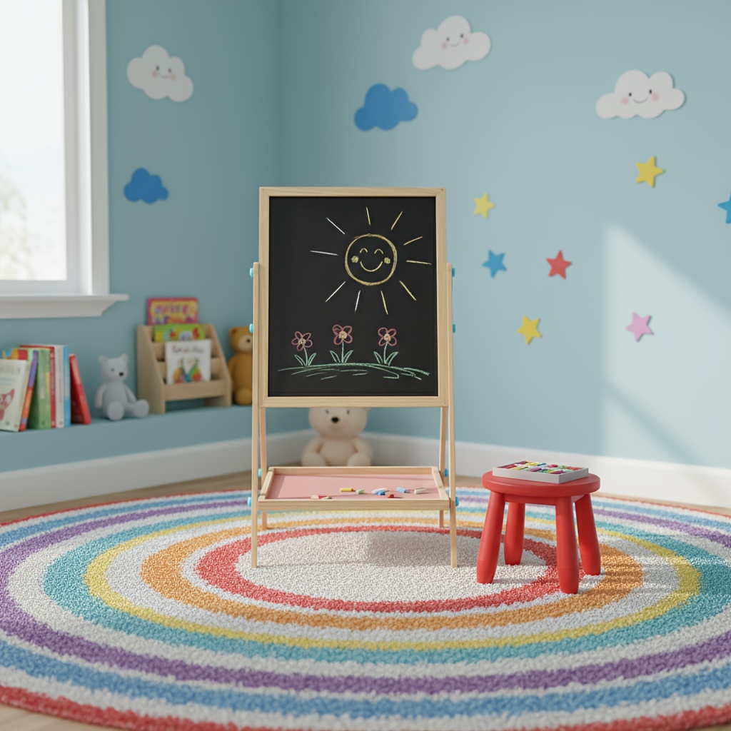 TEMU Adjustable Wooden Double-sided Easel With Art Drawing Board White And Chalk Board, Ideal For Office Notes, And Daily Recording