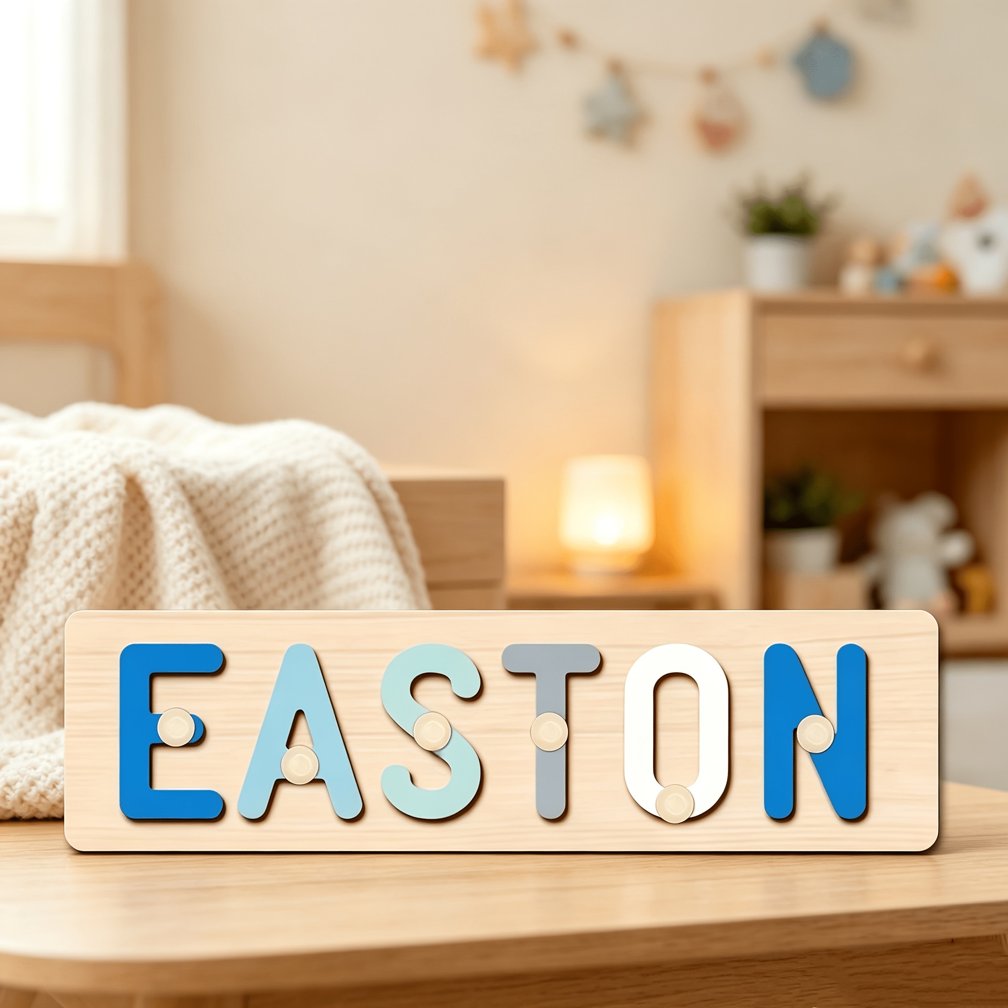 Personalized Wooden Name Puzzle for Kids, Interactive Alphabet Toy