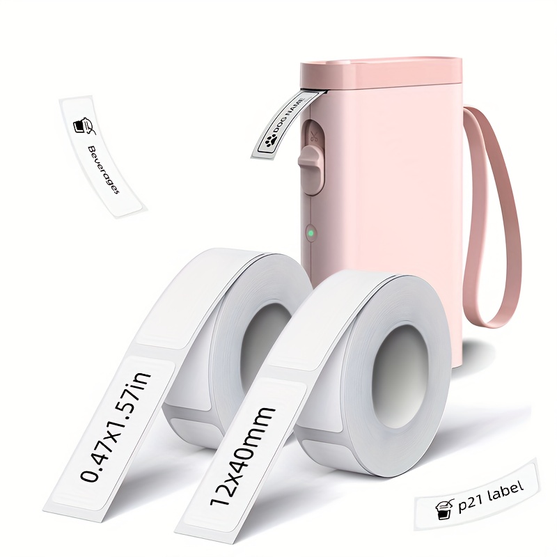 E-shop Weißes Etikettendruckband P21/P31, kompatibel mit Etikettenpapier, 12X40mm (0.47"X1.57"), Standard Laminierband für Büroanwendungen, 160