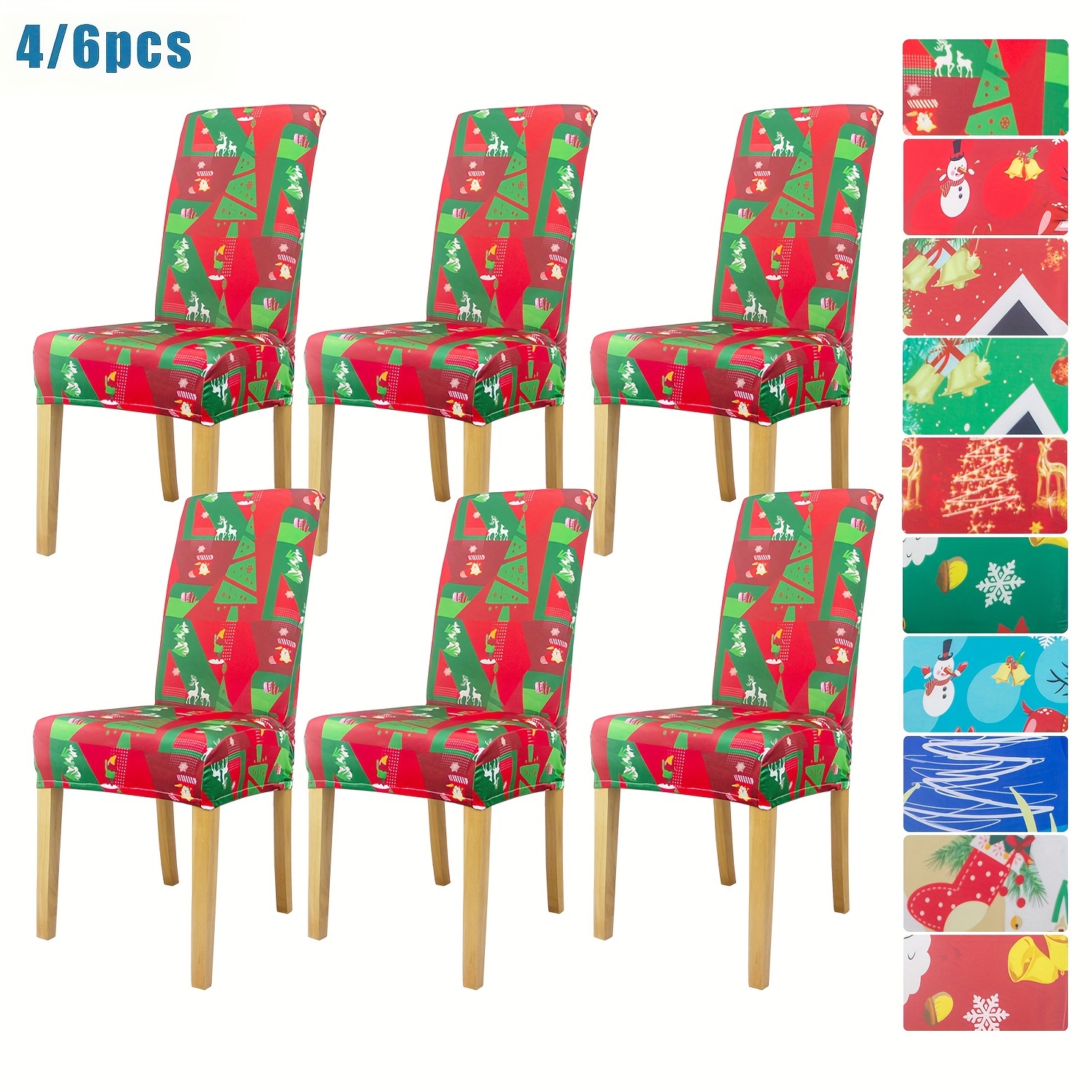 

4/6pcs Christmas Holiday Dining Slipcovers, Christmas Tree, Christmas , For Dining Decors