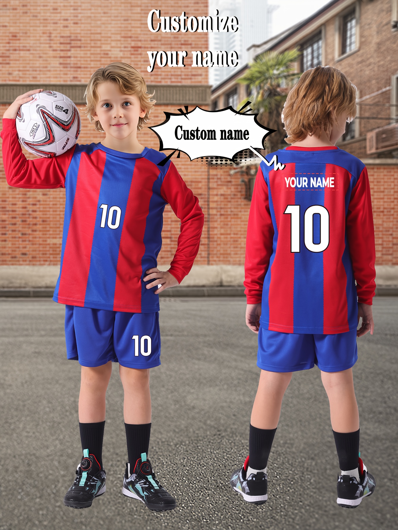 2pcs conjunto camiseta fútbol personalizada /número Temu El Salvador