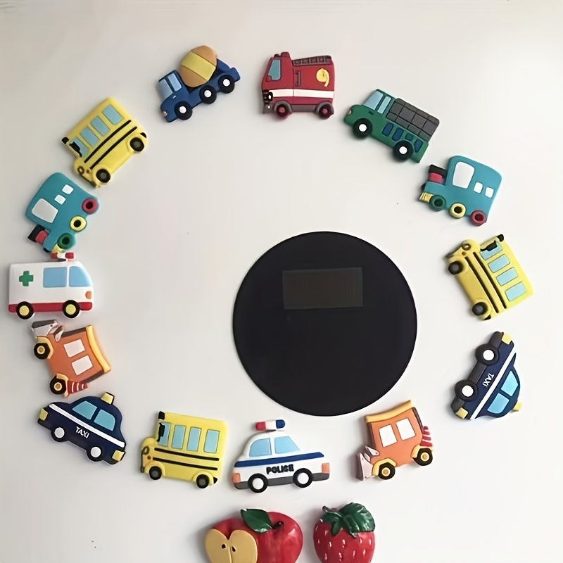 E-shop 10 Stück Niedliche Cartoon Auto Magnete - Ovale Weiche Gummi Magnete, zum Dekorieren Ihres Kühlschranks, Geschenkideen, Lustiges Design, Fantasy