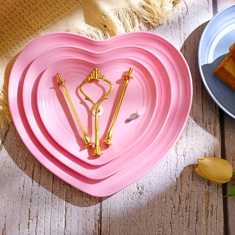 elegant pink plastic cake stand a multi tiered non Temu