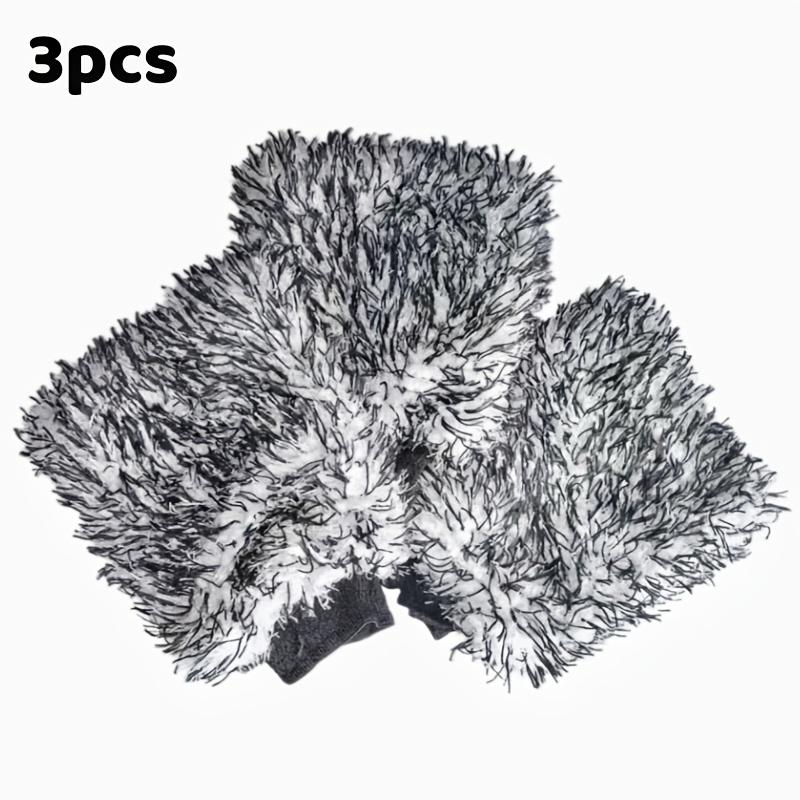 TEMU 3pcs Car Wash Gloves From Premium Fibers For Effective Vehicle Cleaning