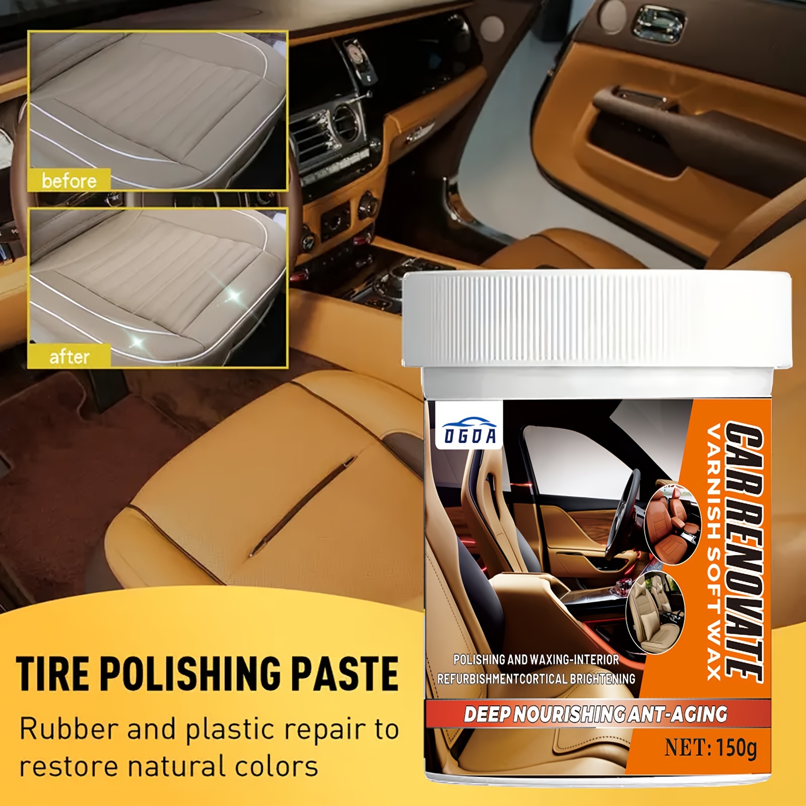 

Ogda Car Plastic Restorer: Auto Interior & Panel Renewal Wax Coating Agent For Car Wax And Polish