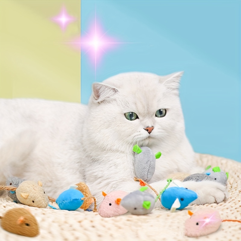 

Random Toy Mice For Kittens, Interactive Self-entertaining Toys, Realistic Vanilla Mice For With Cats, Without Battery