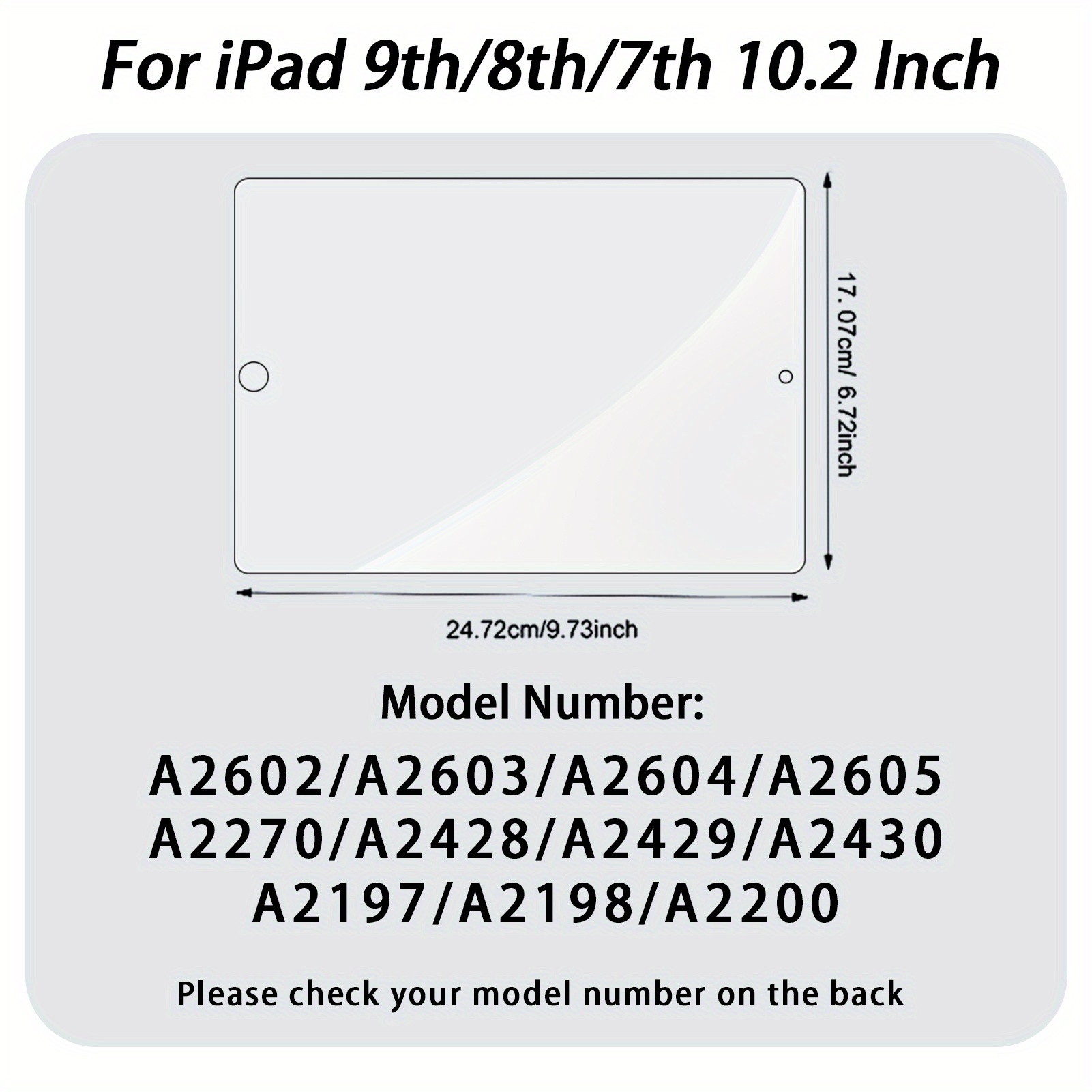 E-shop 2er-Pack Ipad Tablet Displayschutz Glas für Ipad 11./10./9./8./7./6./5./Air 7/Air 6//Air 4/Air 3/Mini 7/Mini 6/Mini 5/Mini 4