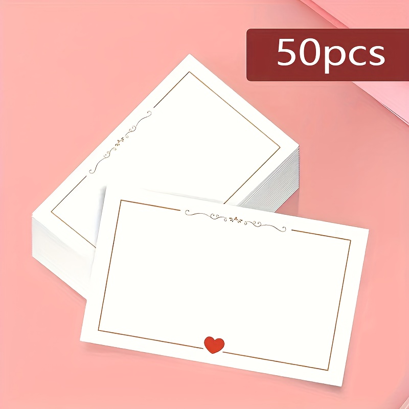 TEMU 50pcs Heart-shaped Blank Cards, Pocket Cards For Weddings, Birthdays, Anniversaries, Holidays, Gift Tags, Message Cards, Wallet Cards, Business