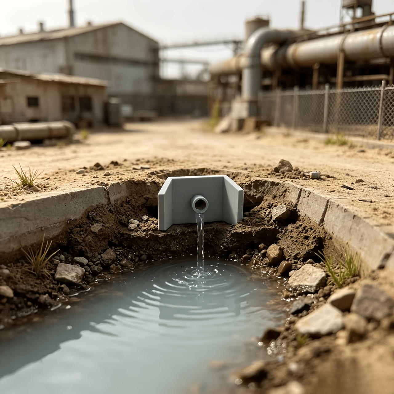 2pcs HO Scale Miniature Scene Industrial Wastewater Outlet Set