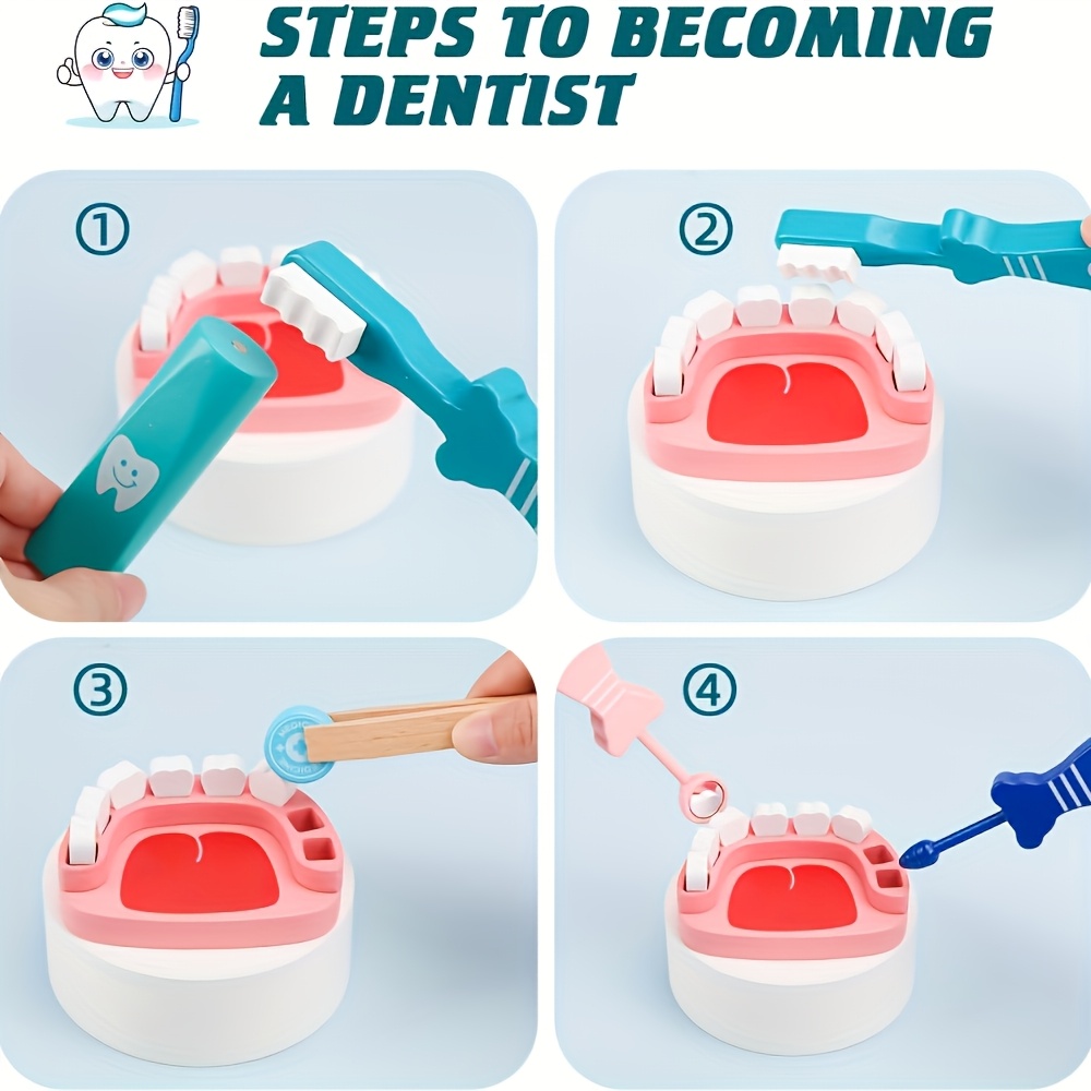 Wooden Medicine Box & Dental Toy Set for Kids