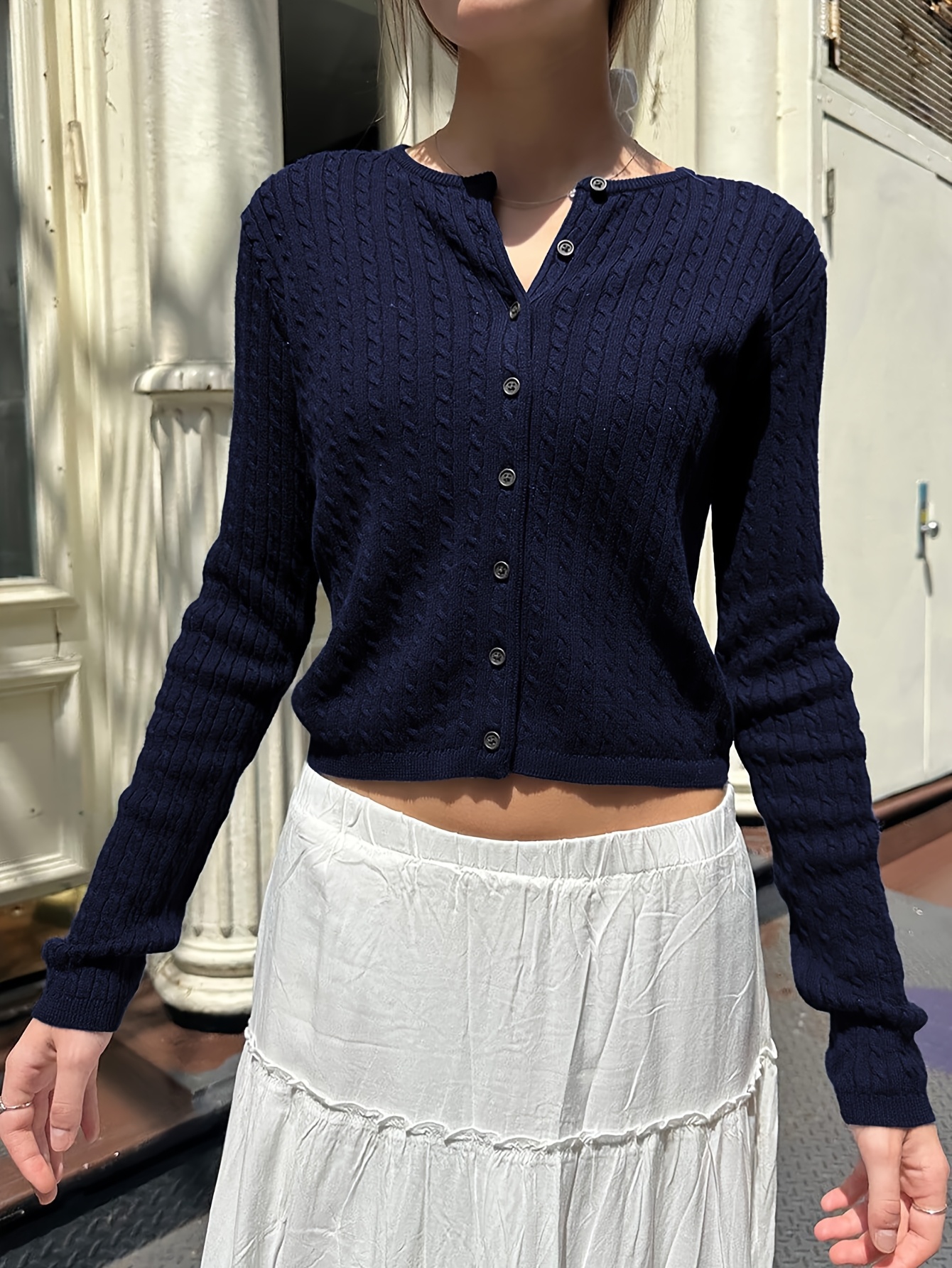 Damenstrickjacke Kurze Blaue Strickjacke Damen Himmelblauer