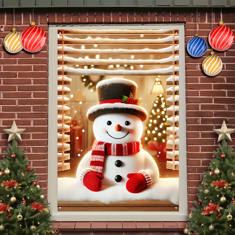 

Hego Christmas Snowman Window Banner - Polyester Multipurpose Holiday Flag For Home, Garden, Living Room, Bedroom, - Outdoor Decoration, No Electricity Or Battery Needed