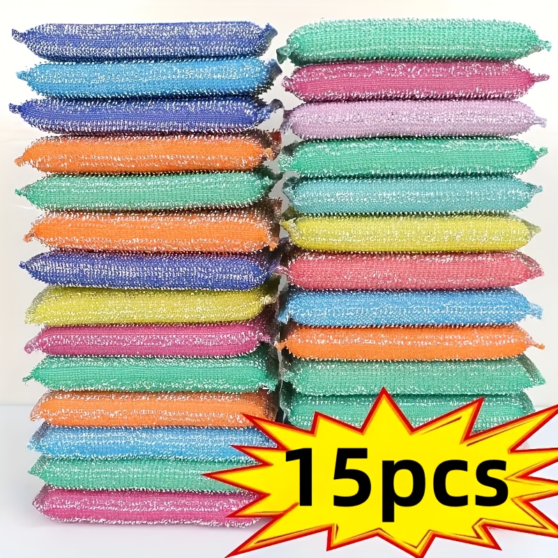 Double-sided Reusable Kitchen Sponge - 15/25 Pack, Thick And Durable, Suitable For Washing Dishes And Cleaning Appliances, Machine Washable