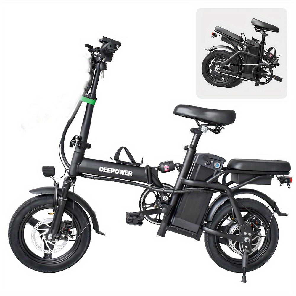 

Folding Bike For Adults, 480wh , 20mph Bikes, 14" , Up To 45 Bikes, E Bike, Lcd Display, , , Left And Signal